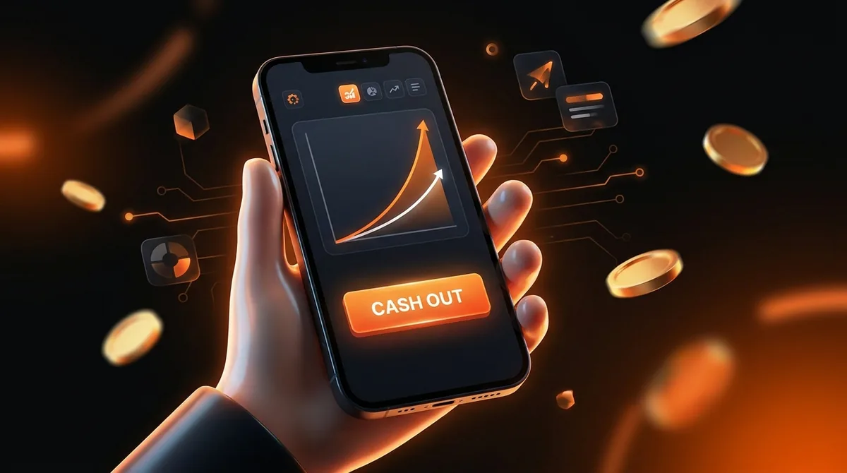 Aviator cash-out anı — mobil ekran